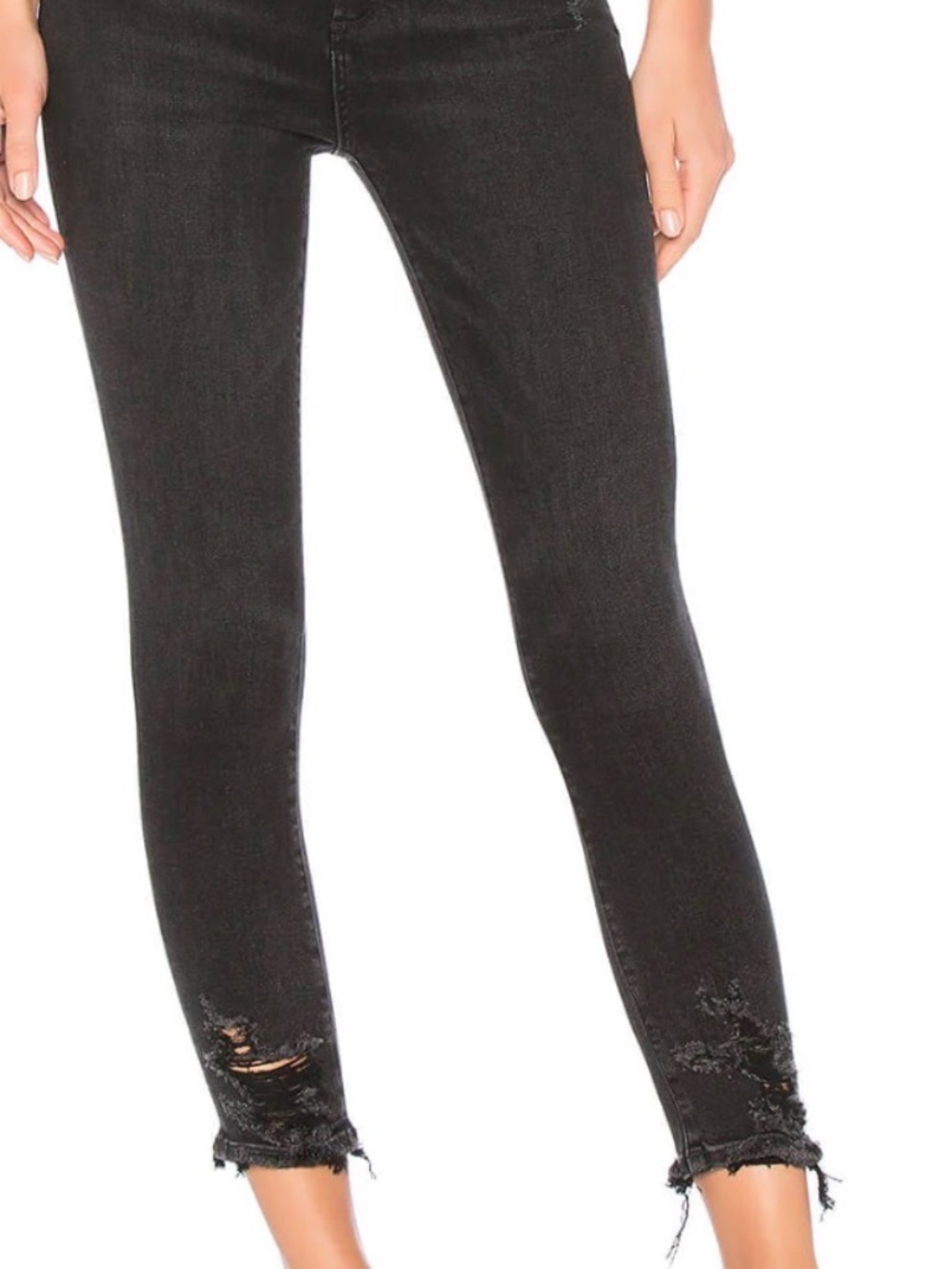 AGOLDE Sophie High Rise Skinny Crop Jeans Temple Distressed Black Size 26